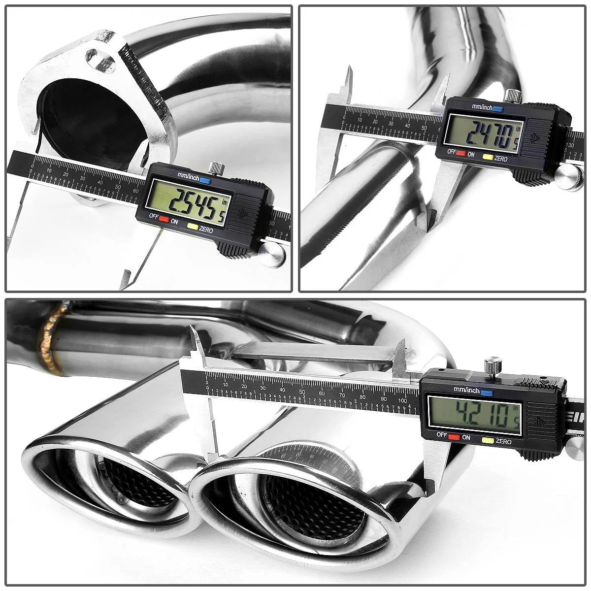 DNA Motoring For 97-04 Chevy Corvette C5 Z06 LS Quad 4.25" Oval Muffler Tip Catback Exhaust System