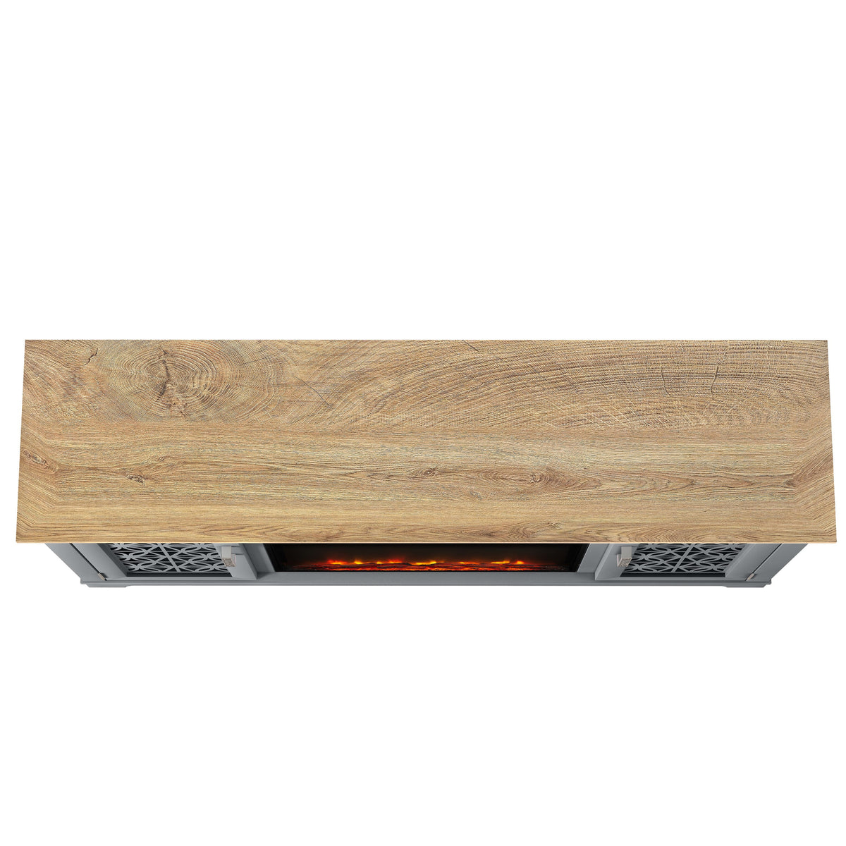 FESTIVO Farmhouse TV Stand with Electric Fireplace for up to 65" TVs -Grey
