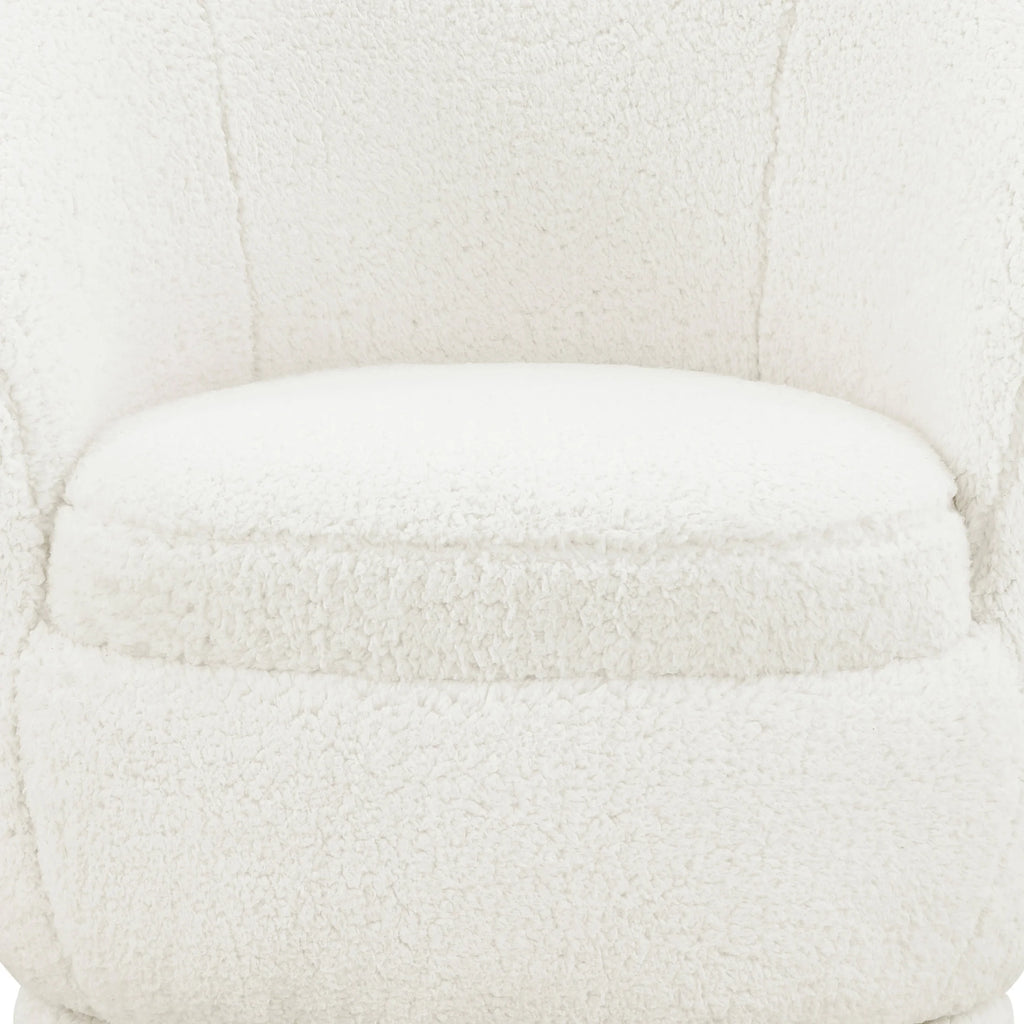 Better Homes & Gardens Mira Kids Swivel Chair, Cream Faux Shearling