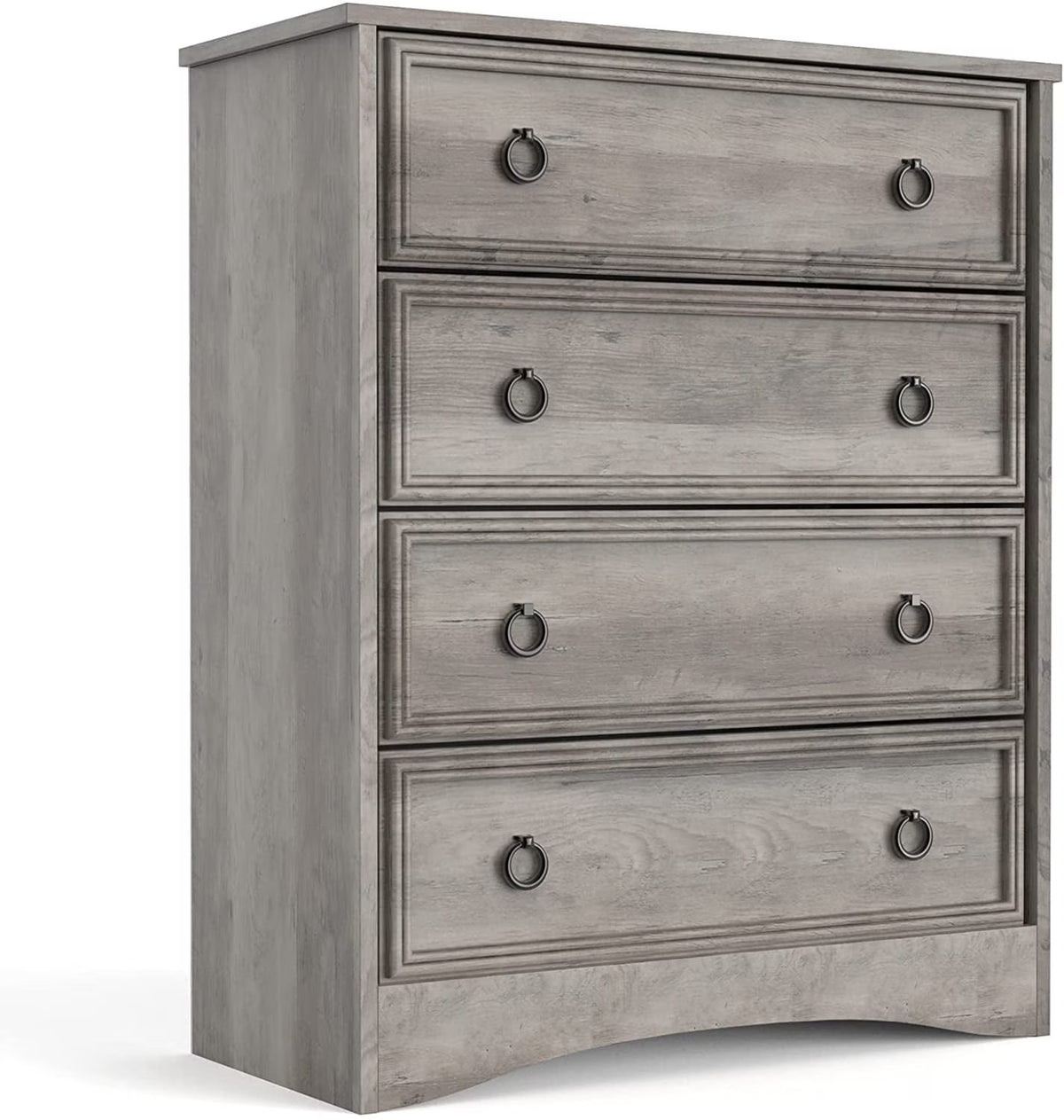 LGHM 4 Drawer Dresser, Modern Wood Chest Dresser for Bedroom Livingroom Gray