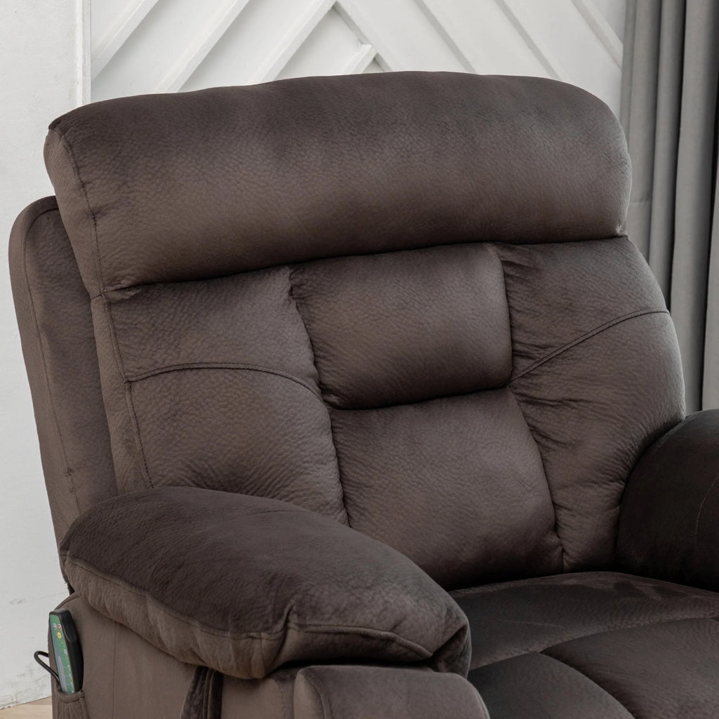 uhomepro Oversized Massage Recliner Chair with Heat, Large Electric Power Lift Recliner Chair for Big and Tall and Elderly with Hidden Cup Holder, 5 Vibration Modes, 330lb, Dark Brown