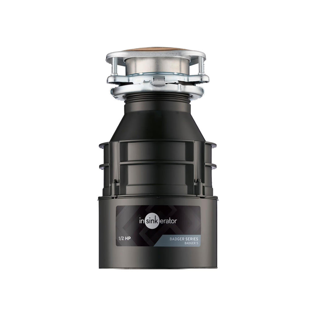 InSinkErator Badger 5 Garbage Disposal, Standard Series 1/2 HP Continuous Feed Food Waste Disposer, Black, Set of 1 C80