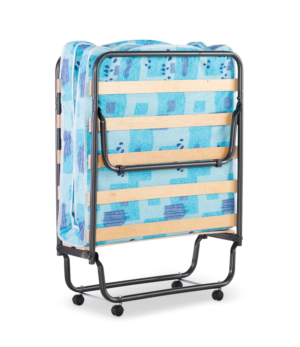 Linon Roma Folding Rollaway Guest Bed with 2.75" Foam Mattress with Memory Foam Layer, Single-Size