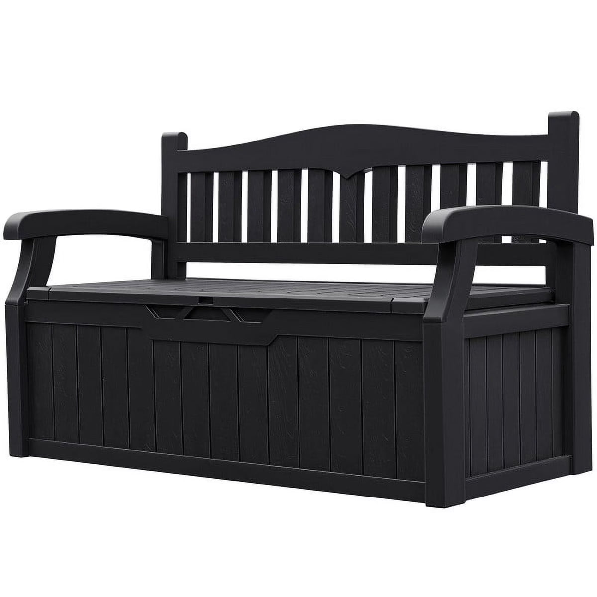 Homall 80 Gallon Plastic Storage Bench Made Of Durable Weatherproof Resin And Deck-Box Organized Storage Compartment For Outdoor Patios And Lawns,Black