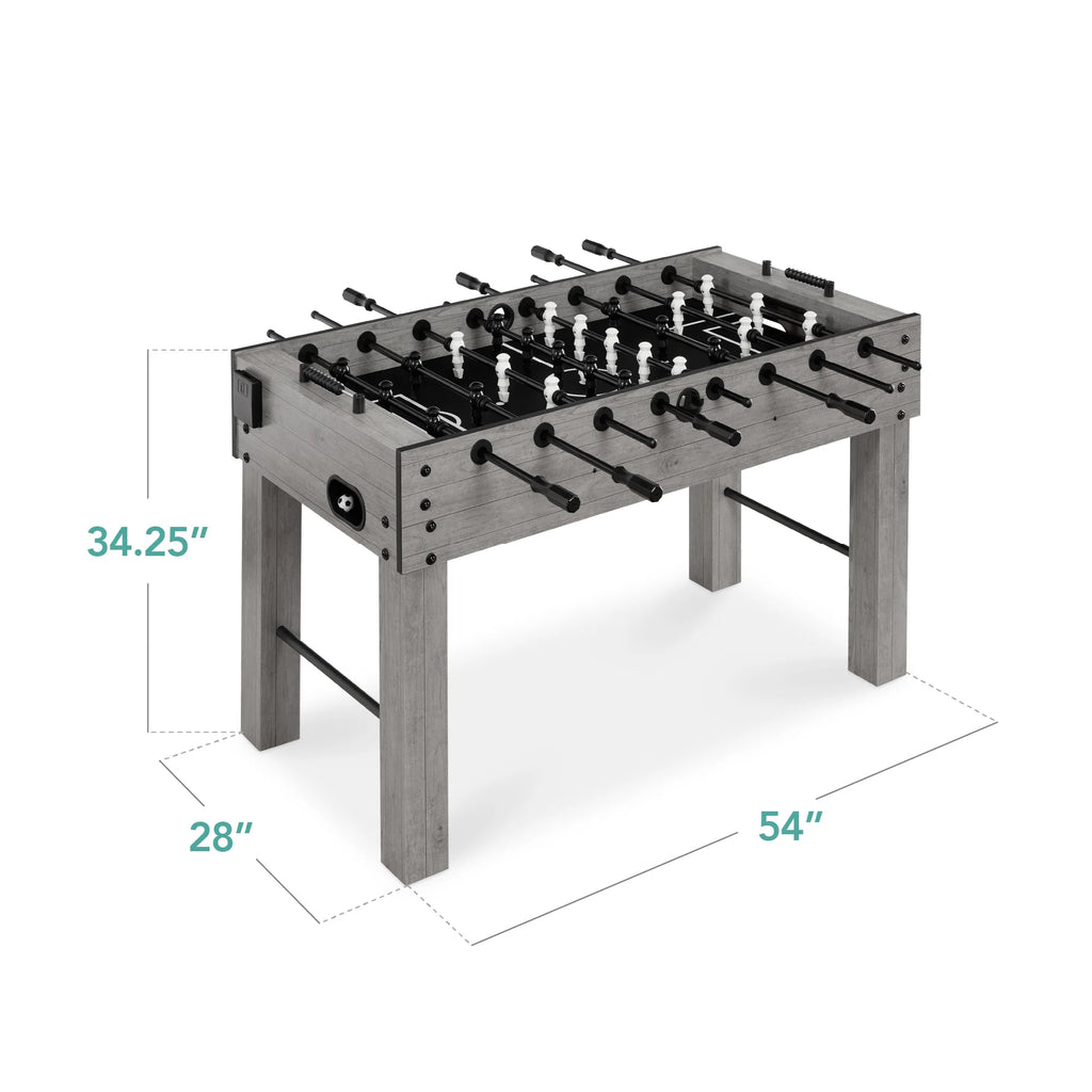 Best Choice Products Large 54in Full-Size Foosball Table for Home, Game Room w/ 2 Balls, 2 Cup Holders - Natural