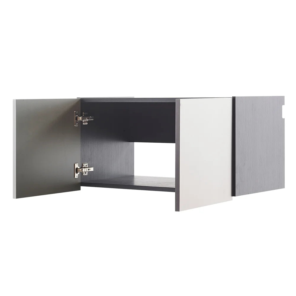 7-Piece Storage Cabinet Set, Modern Style Kitchen Furniture Set with Stand Cupboard and Console Table, Wall-Mounted or Free-standing Cabinet Set for Living Room, Kitchen, Dark Gray