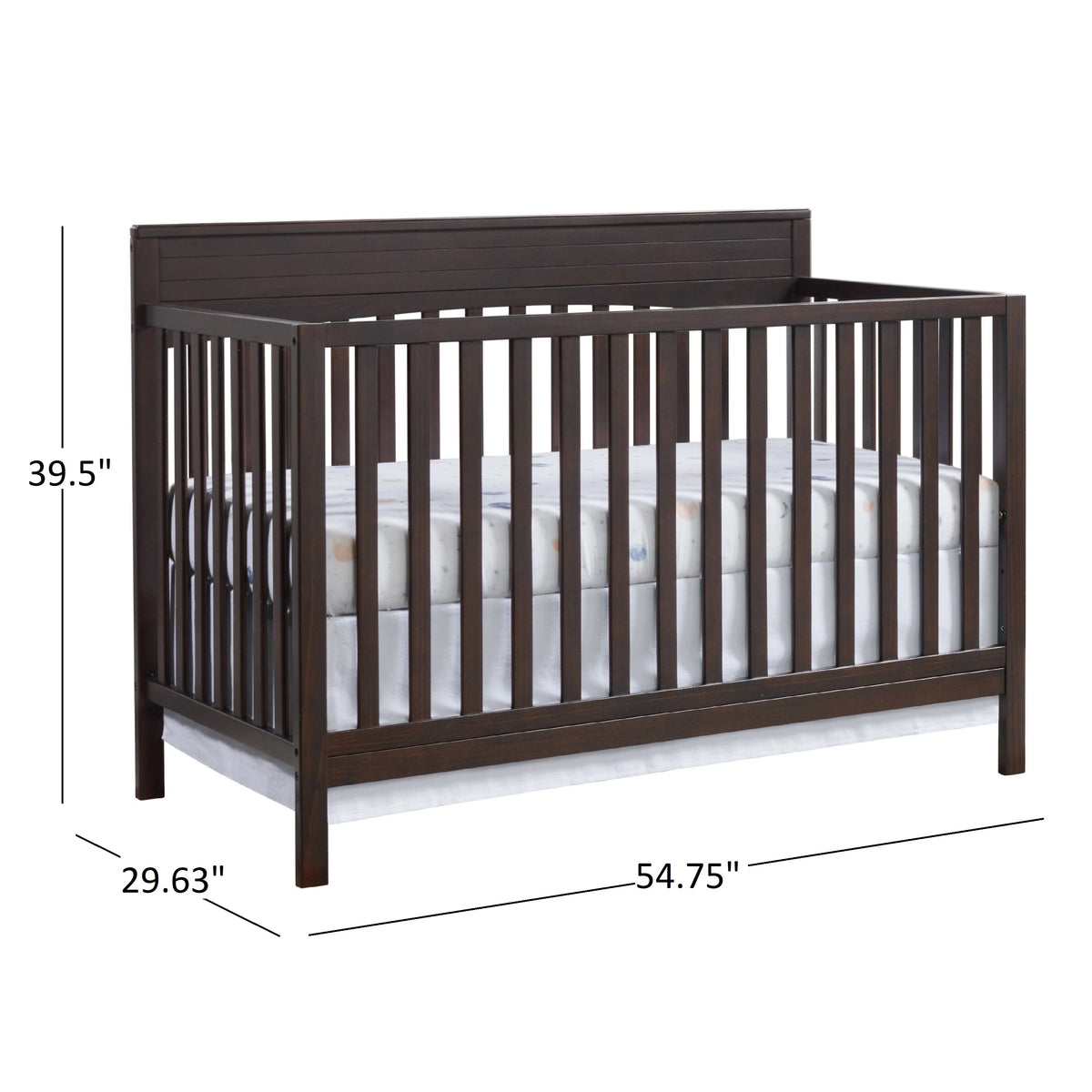 Oxford Baby Harper 4-in-1 Convertible Crib, Dove Gray, GREENGUARD Gold Certified, Wooden Crib