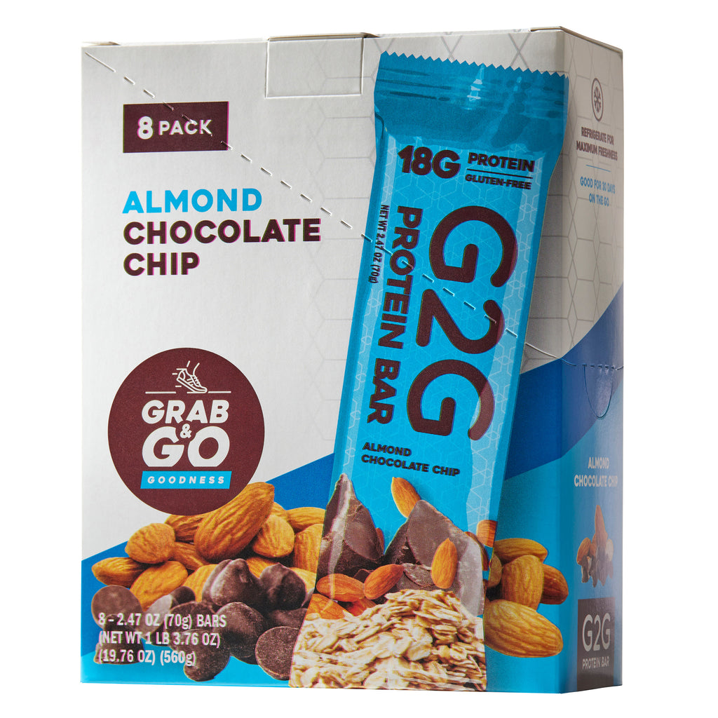 G2G 3-pack Almond Chocolate Chip Protein Bars, 24-count
