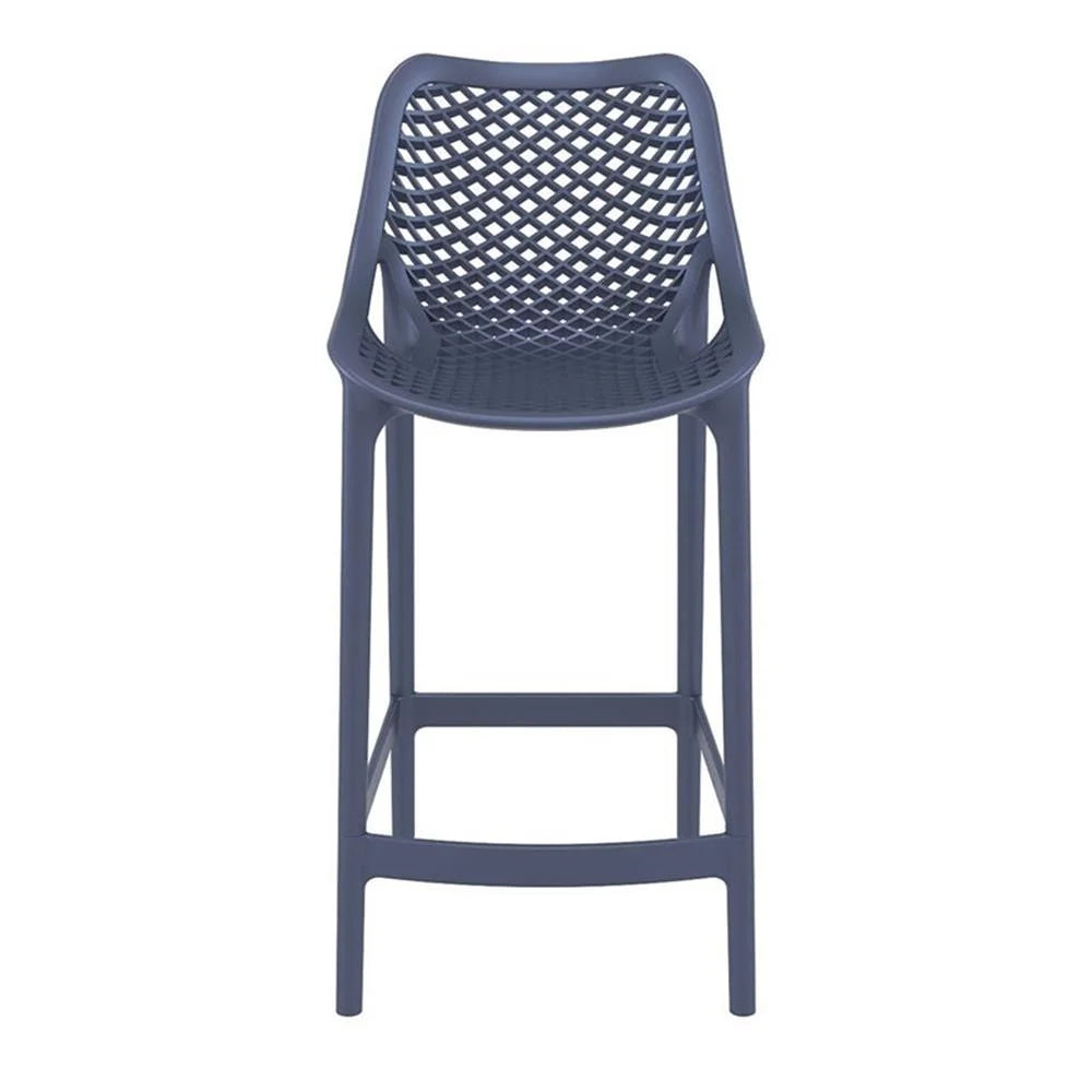Home Square Polypropylene Patio Bar Stool in Taupe - Set of 2