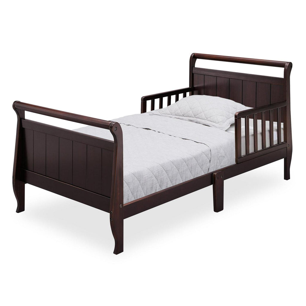 Delta Children Wood Sleigh Toddler Bed - Greenguard Gold Certified. Dark Chocolate