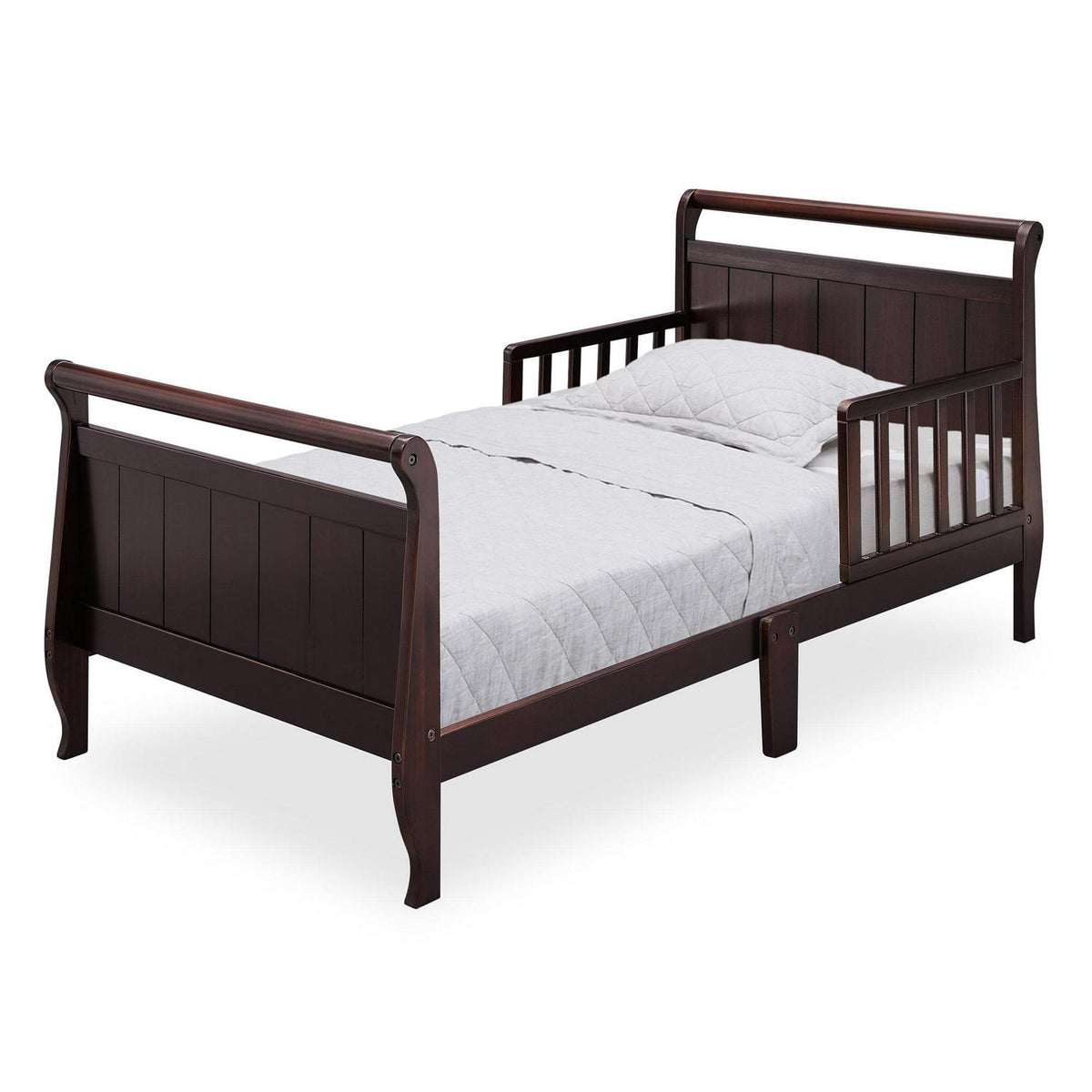 Delta Children Wood Sleigh Toddler Bed - Greenguard Gold Certified. Dark Chocolate