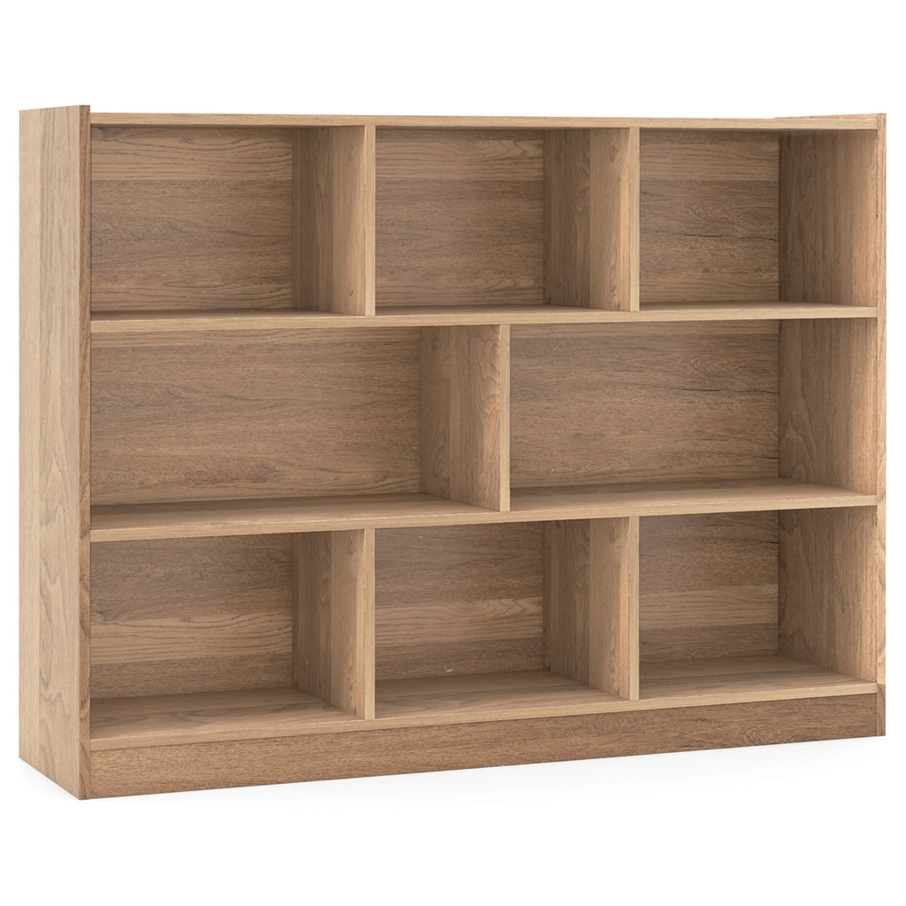 Costway 3-tier Open Bookcase 8-Cube Floor Standing Storage Shelves Display Cabinet White