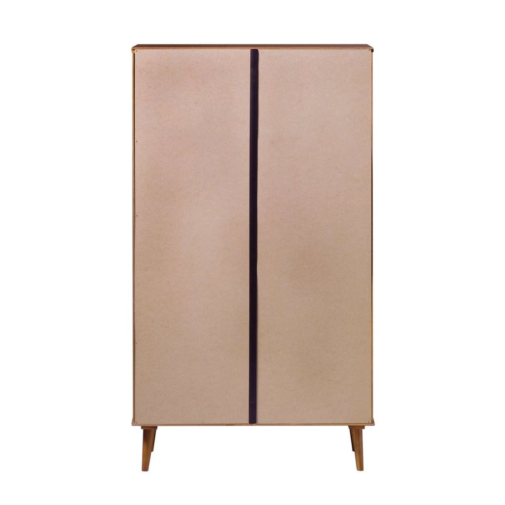Walker Edison 30” Mid-Century Modern Curved Front 5-Drawer Dresser, Caramel