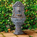 Royal Lion Acanthus 50" High Large Italian Indoor Outdoor Decor Faux Stone Floor Fountain with Light LED