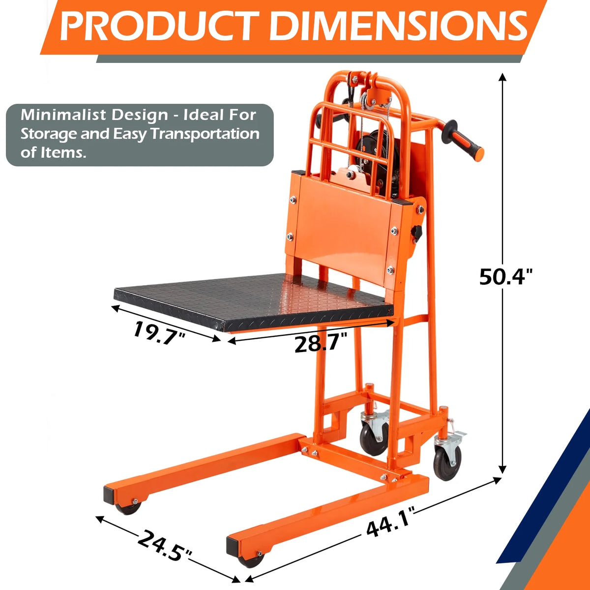AECOJOY Hydraulic Material Lift Pallet Truck 500 Lbs,Lift Table Cart,32" Max Lift Height Pallet Truck Jack with Lockable Swivel Casters �C Ideal for Warehouse, Workshop and Garage Use