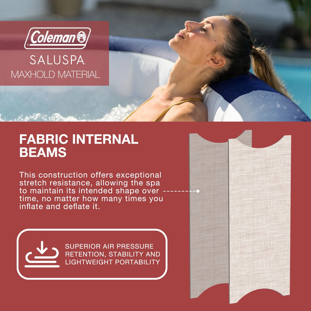 SaluSpa LED Spa Waterfall Accessory w/Coleman Atlantis Inflatable Hot Tub