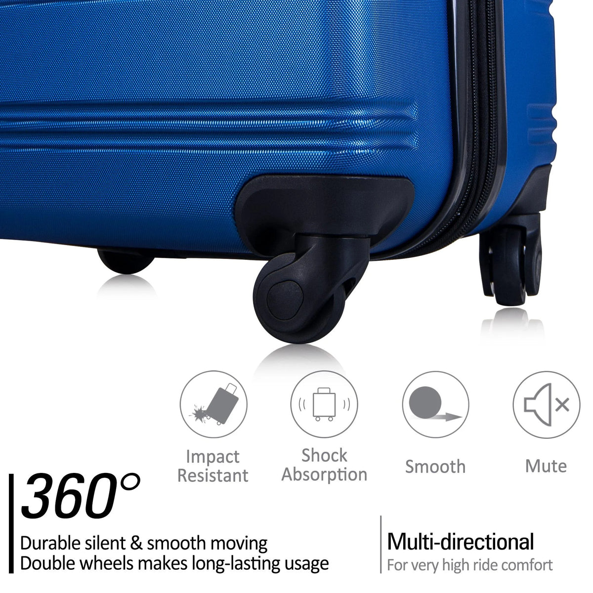 3 Piece Luggage Set Hardside Spinner Hardshell Suitcase with TSA Lock 4-Wheel Upright Luggage for 360 Degree Movement (20/24/28), Purple
