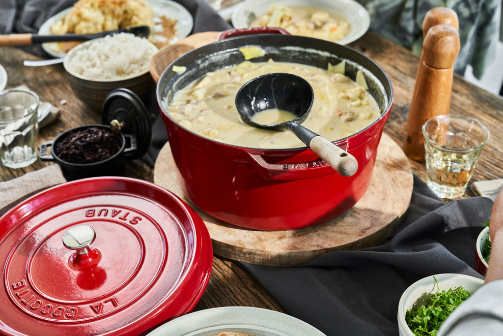 Staub Cast Iron 7-qt Round Cocotte - Grenadine