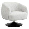Coaster 18" Modern Fabric Upholstered Swivel Chair in Beige/Matte Black