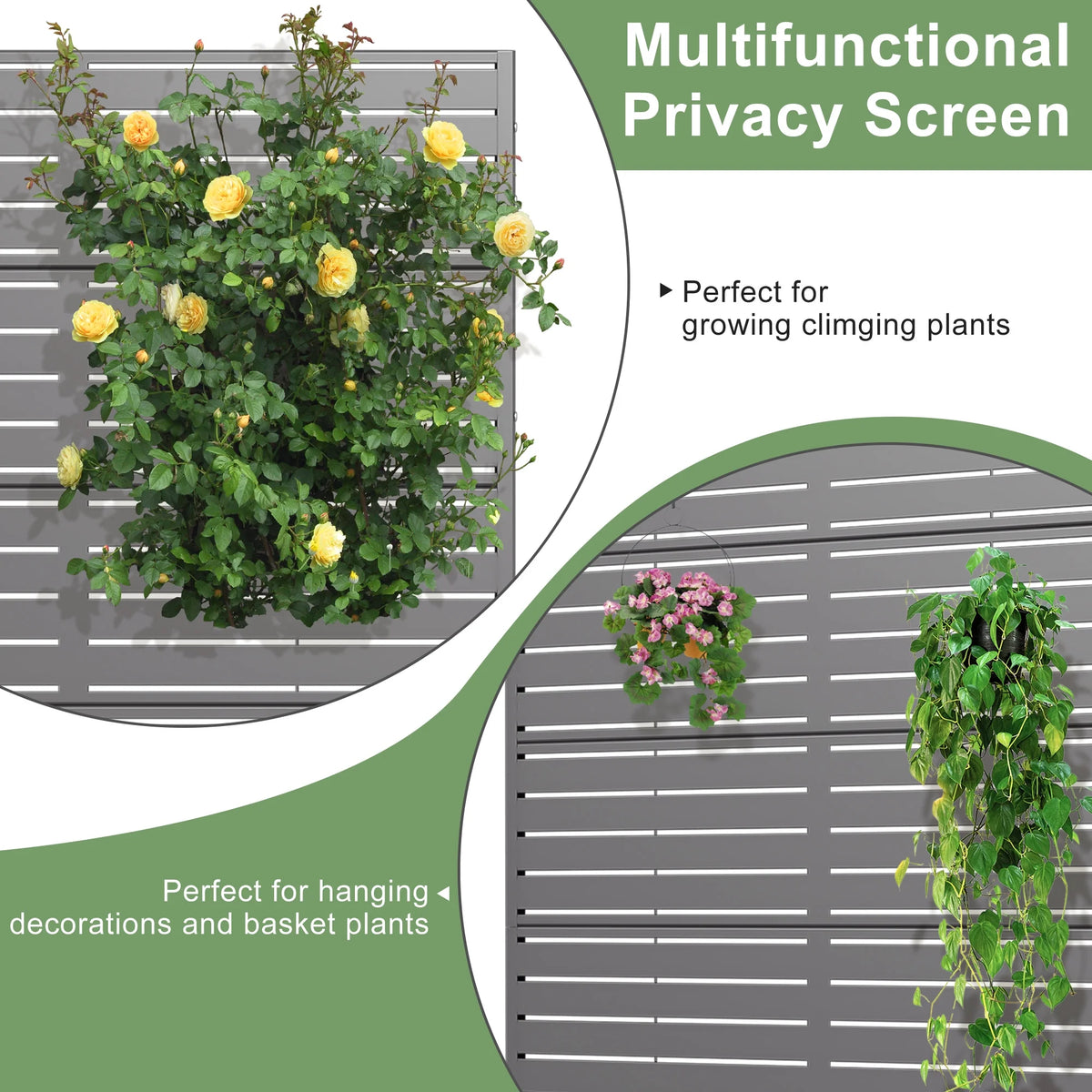 MAYEERTY 47*16*47"Outdoor White Metal Planter with Rect Louvered Climbing Trellis, Drainage hole & Wheels