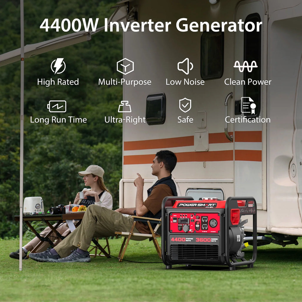 PowerSmart 4400-Watt Gas Powered Inverter Generator for Outdoor and Home Use, EPA Compliant