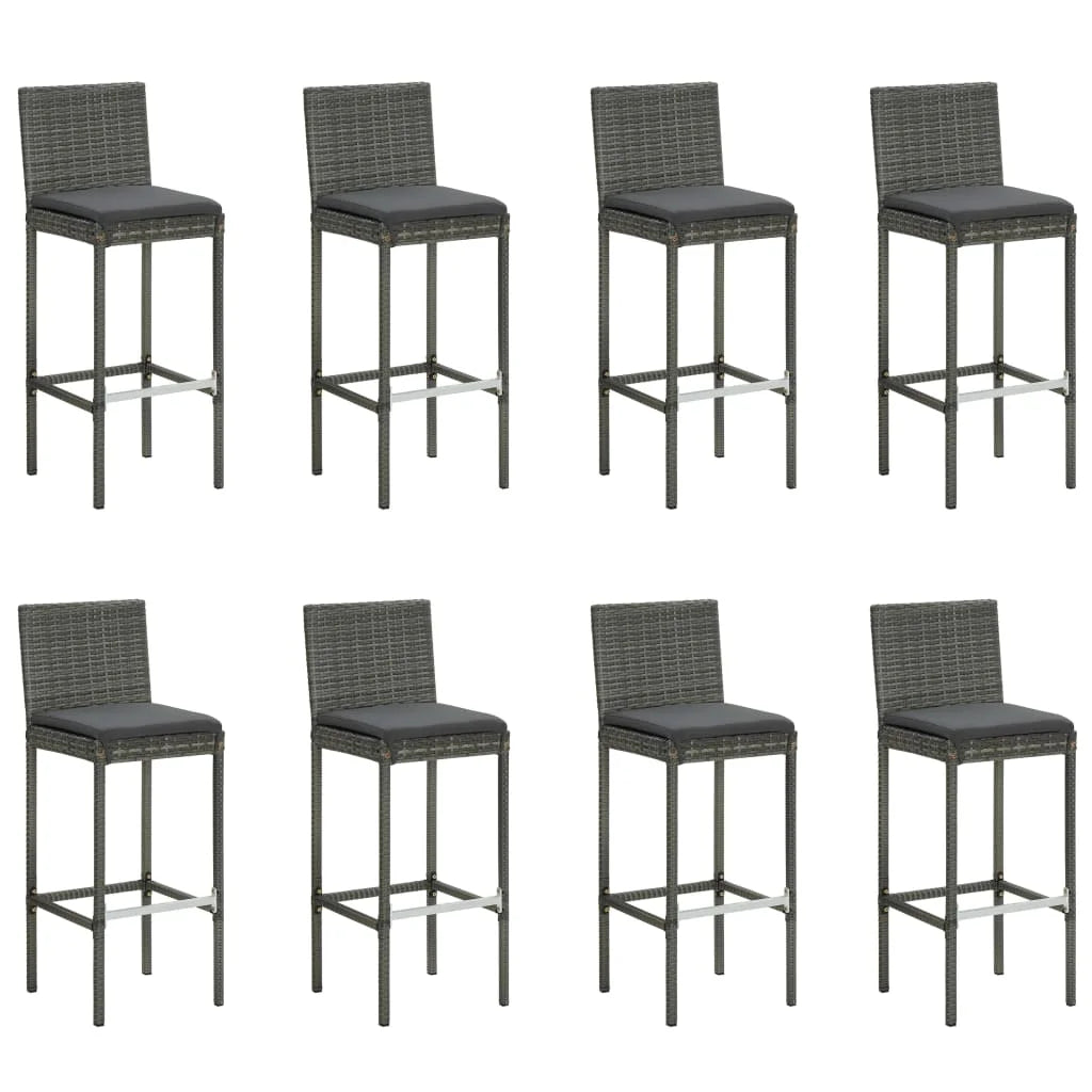 vidaXL Patio Bar Set Outdoor Bistro Set Bar Stool Bistro Table Poly Rattan