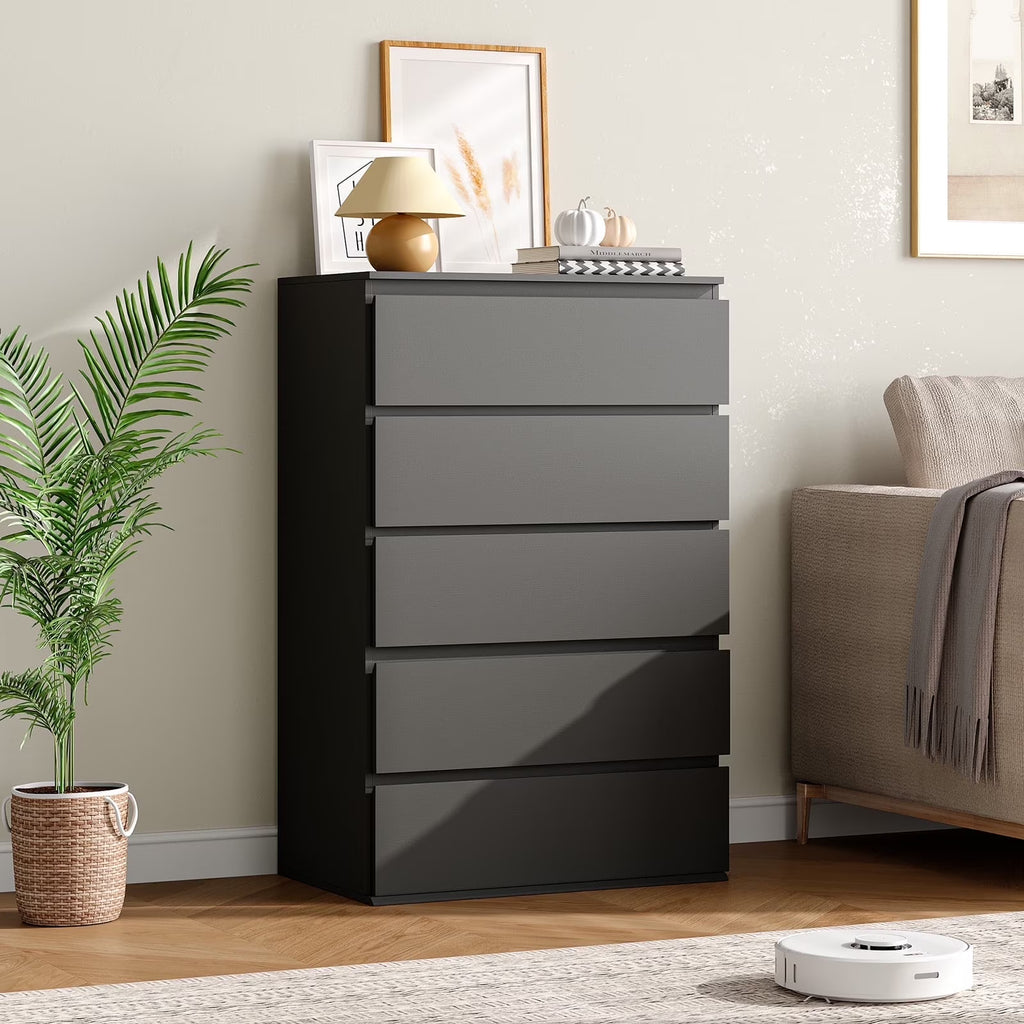LAFGUR 6 Drawer Double Dresser,Wood Storage Organizer Cabinet Chest for Bedroom Living Room,White
