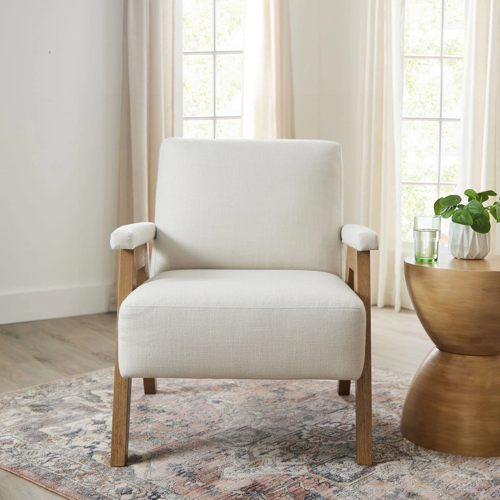 Better Homes & Gardens Ezra Accent Chair, Living Room, Cream