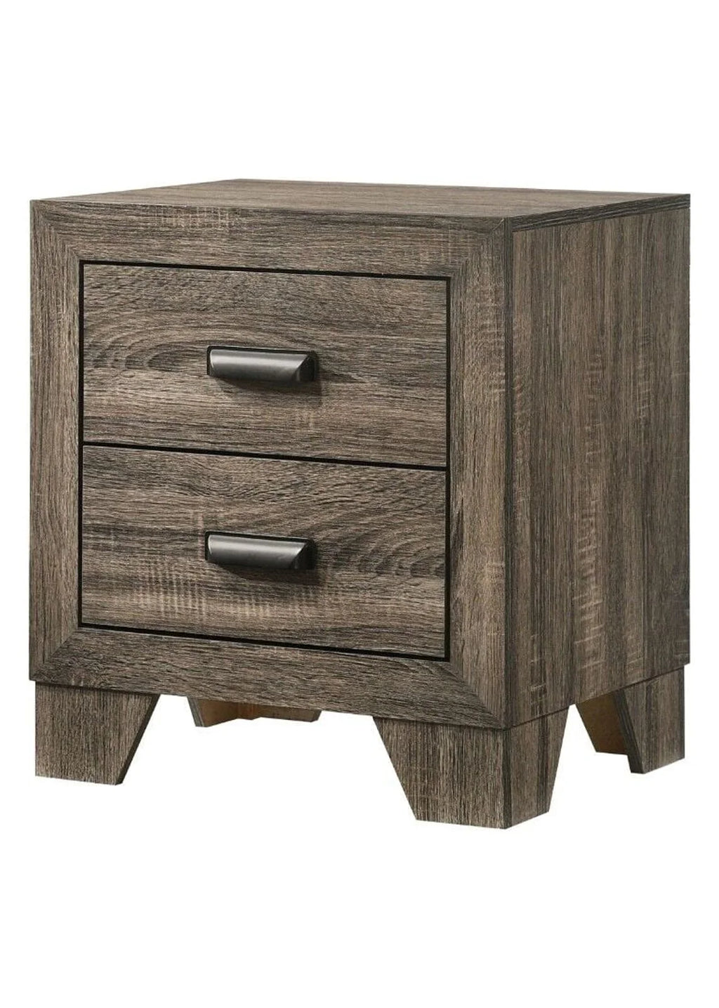 Beautiful Gray Finish 5Pc Full Size Upholstered HB Panel Bed Set Wooden Bedroom Furniture