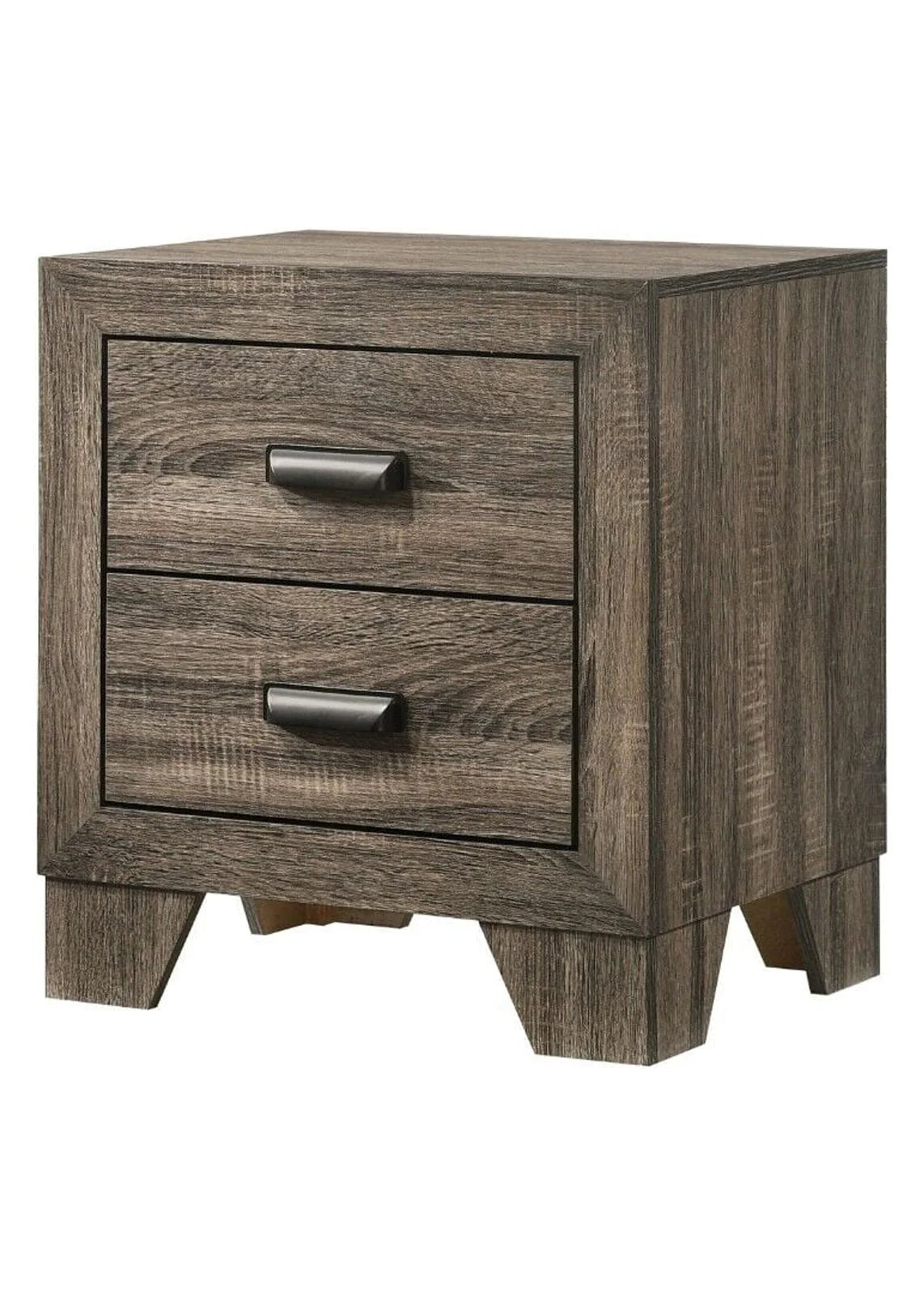 Beautiful Gray Finish 5Pc Full Size Upholstered HB Panel Bed Set Wooden Bedroom Furniture