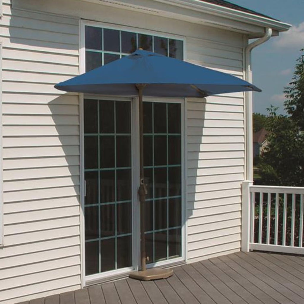 OFF-THE-WALL BRELLA Sunbrella Half Umbrella, 9'-Width, Teak Canopy