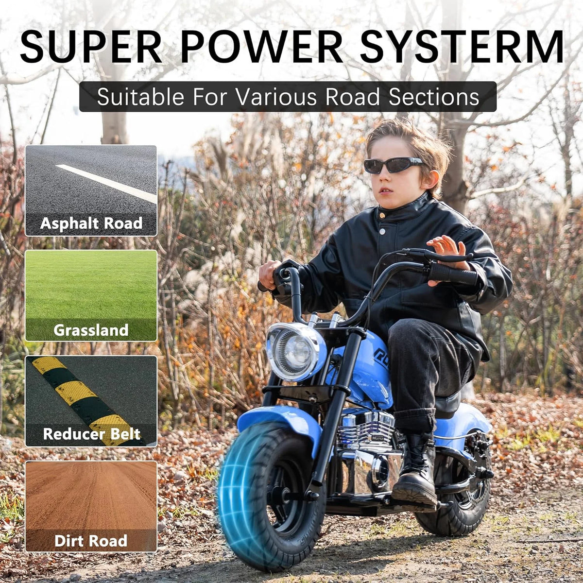DEYGIA 24V 250W Kids Electric Dirt Bike, 12.5 MPH & 10-Mile Range, 176lb Capacity, Dual Suspension + Disc Brake, Twist Throttle - Electric Motorbike for Ages 8-14