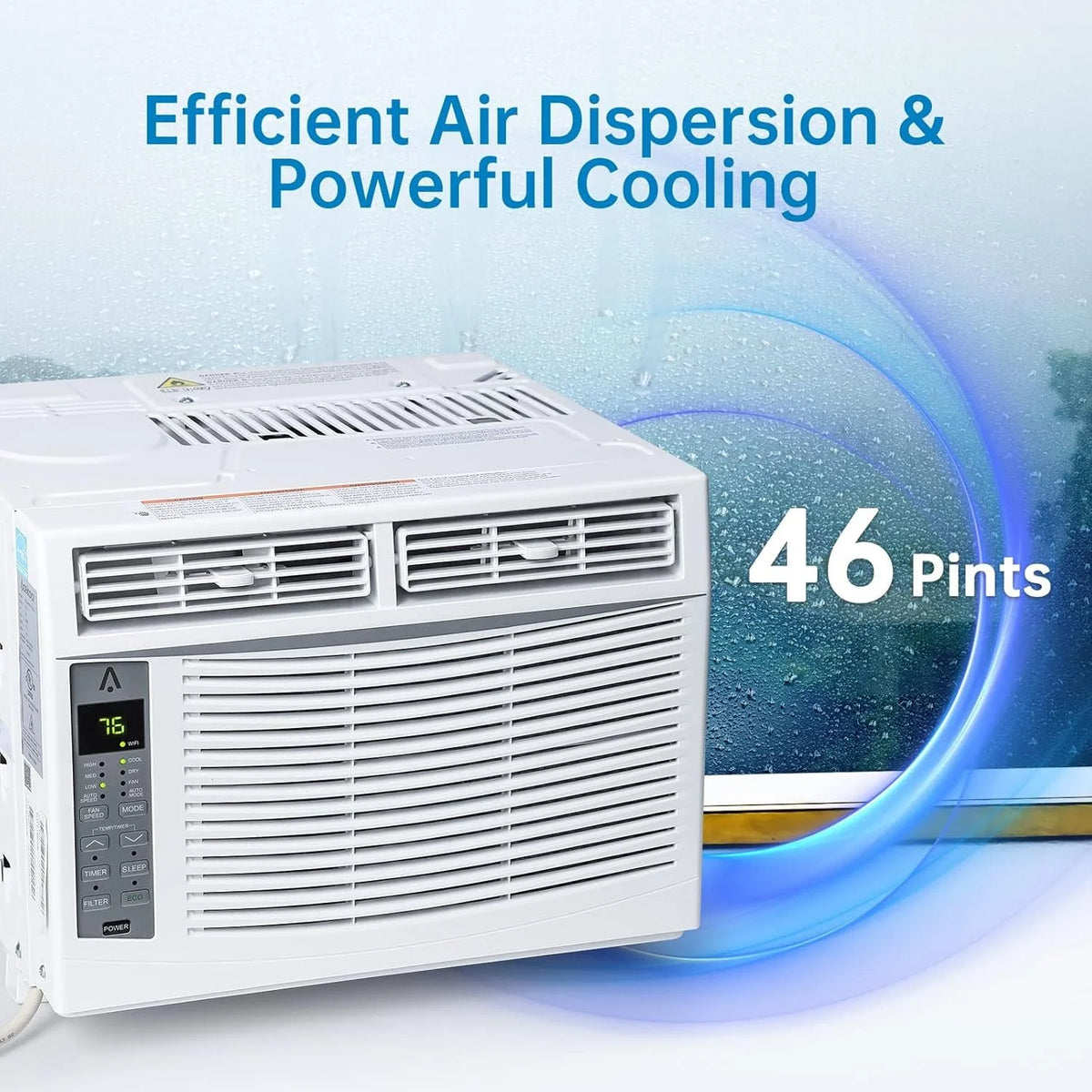 GAOMON Smart 6000 BTU Window Air Conditioner �C WiFi-Enabled AC with Remote & App Control, Timer, Sleep Mode, Easy Install Kit, Cools Rooms Up to 350 Sq. Ft, 115V, White