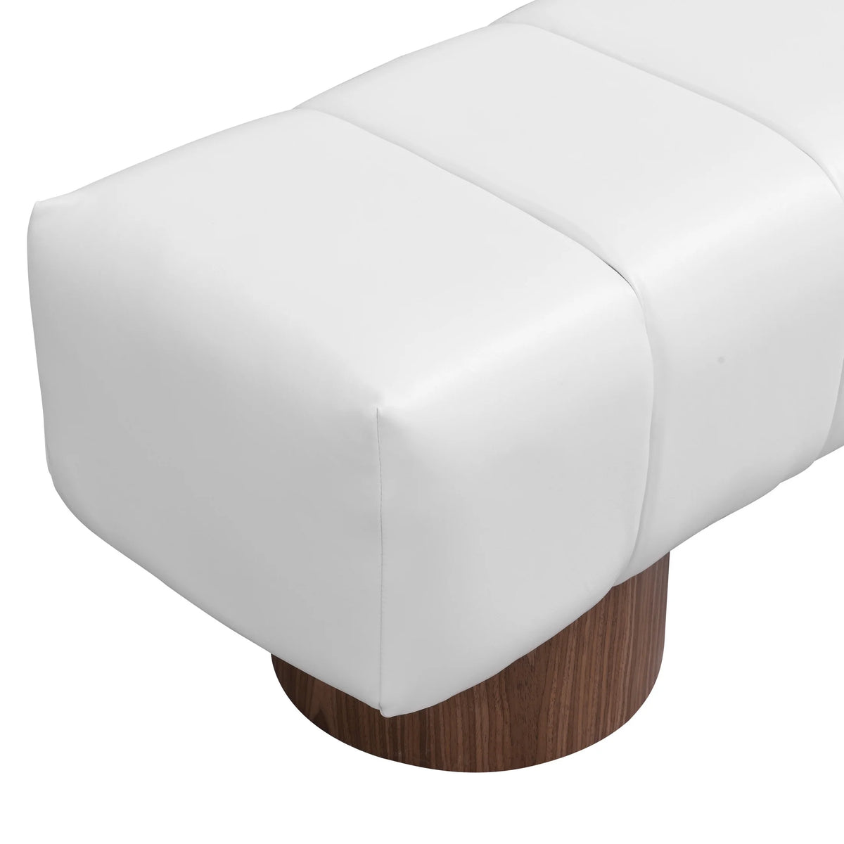 Christopher Knight Home Modern Mid-Century 64" Velvet Tufted Ottoman Bench, Faux Wood Legs, Light Gray