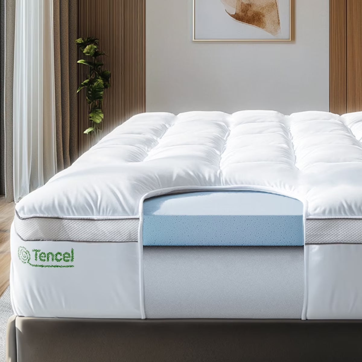 Viscosoft Hybrid Lux Dual Layer Mattress Topper - Twin Size a?? 4 Inch - CertiPUR-US Certified Gel Memory Foam