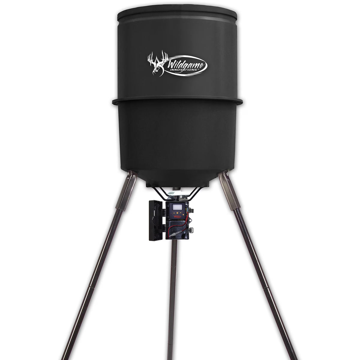 WILDGAME INNOVATIONS Quick-Set 225 lb Game Feeder with Digital Timer | Durable Tripod Corn/Pellet Hunting Feeder with 1-4 Available Feed Times & 30-feet Radius