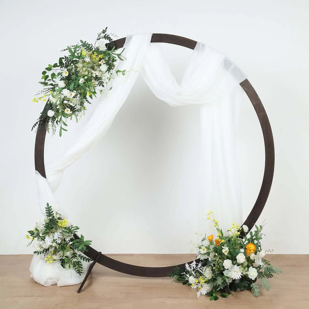 Efavormart 7FT Rustic Square Wedding Arch Wooden Backdrop Stand, Wedding Ceremony Arch - Brown