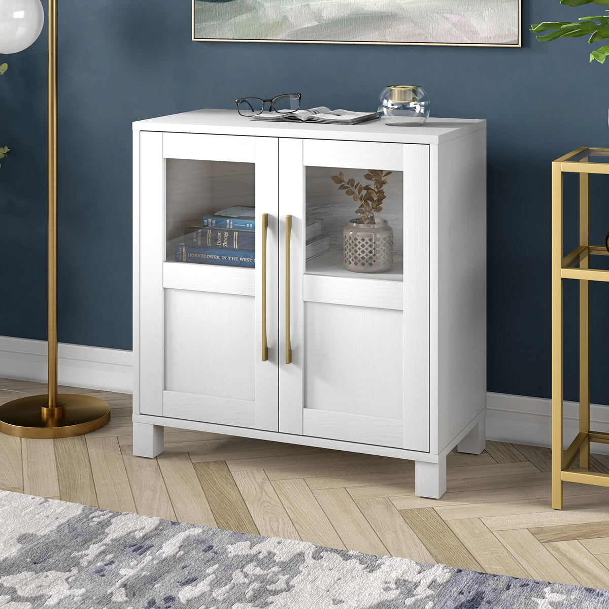 Evelyn&Zoe Holbrook Rectangular Accent Cabinet, Alder White