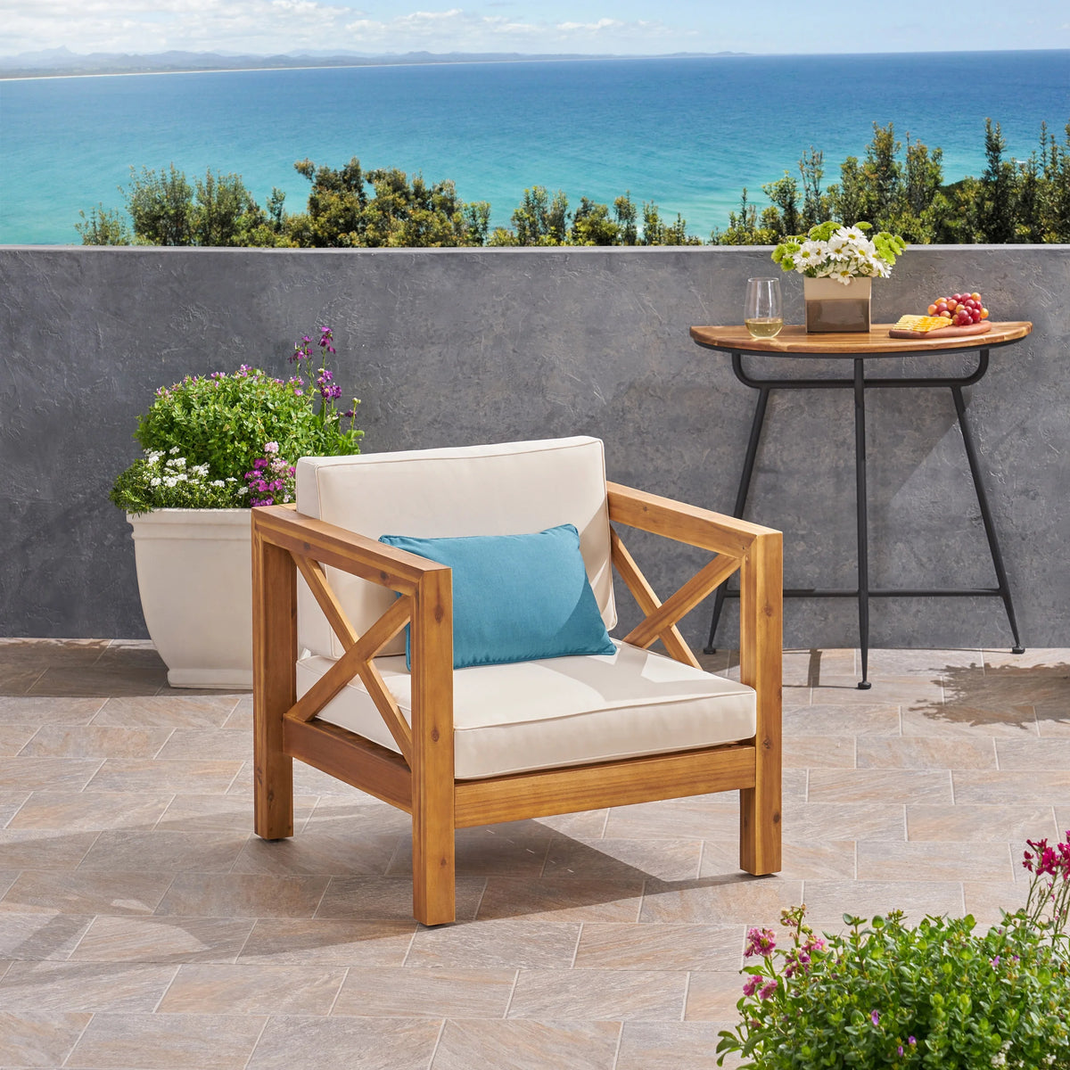 Outdoor Acacia Club Chairs