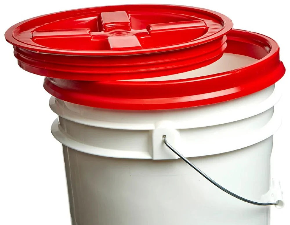 Set of 12 Red Gamma Seal Lids - Leak-Proof, Twist-Lock Tops for 3.5 to 7 Gallon Buckets