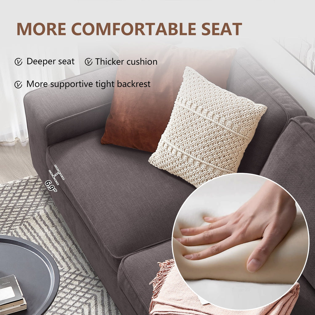 ASHOMELI 99'' Convertible Sectional Sofa,L Shaped Couch,Multi-Functional Reversible Sofa with USB and Type-C Charging Ports, Storage Space, Breathable Fabric
