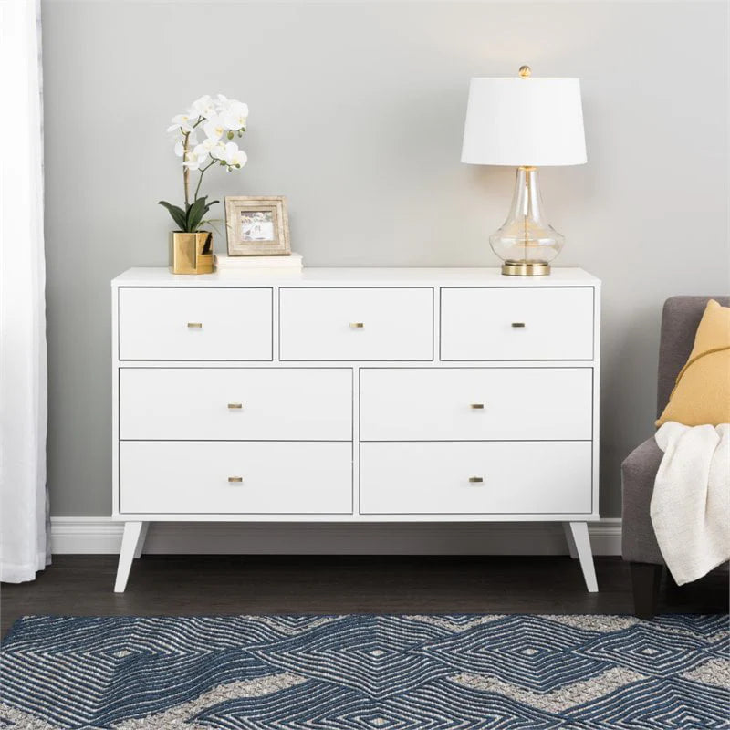 Home Square 2-Piece Set with Modern Tall 6-Drawer Chest & 7 Drawer Dresser