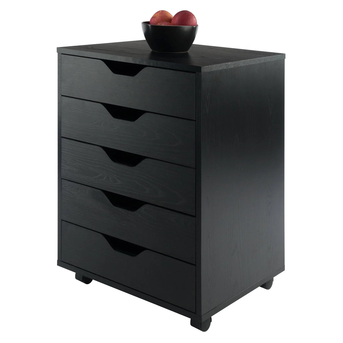 Winsome Halifax 5-Drawer Mobile Cabinet 20519, Black Finish