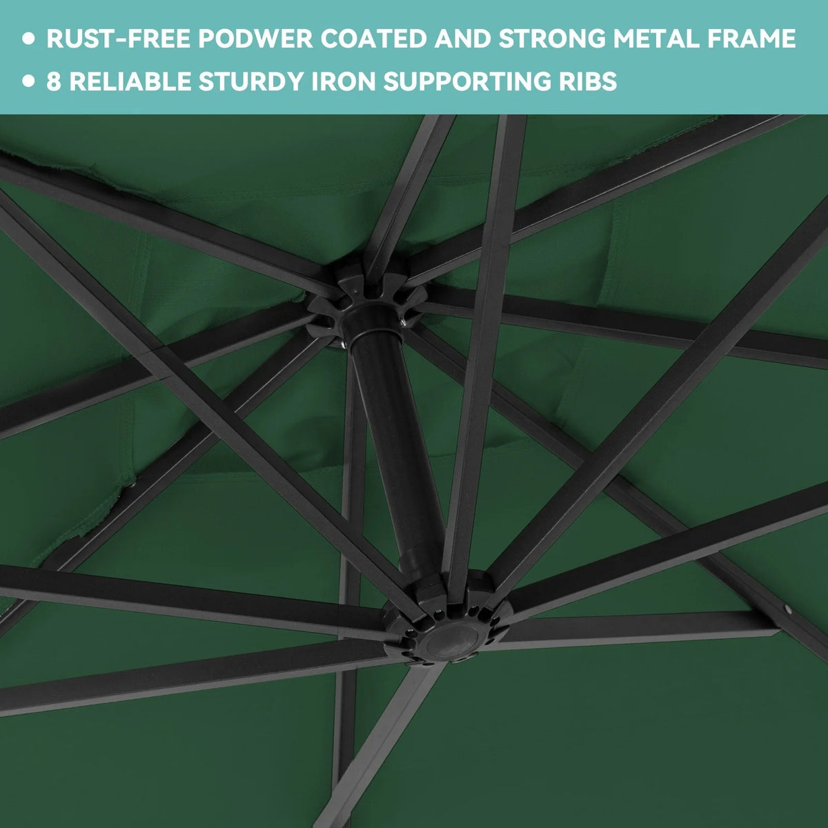 JUSTLET 10ft Heavy Duty Patio Hanging Offset Cantilever Patio Umbrella W/ 4-Piece Base Included Included, Beige