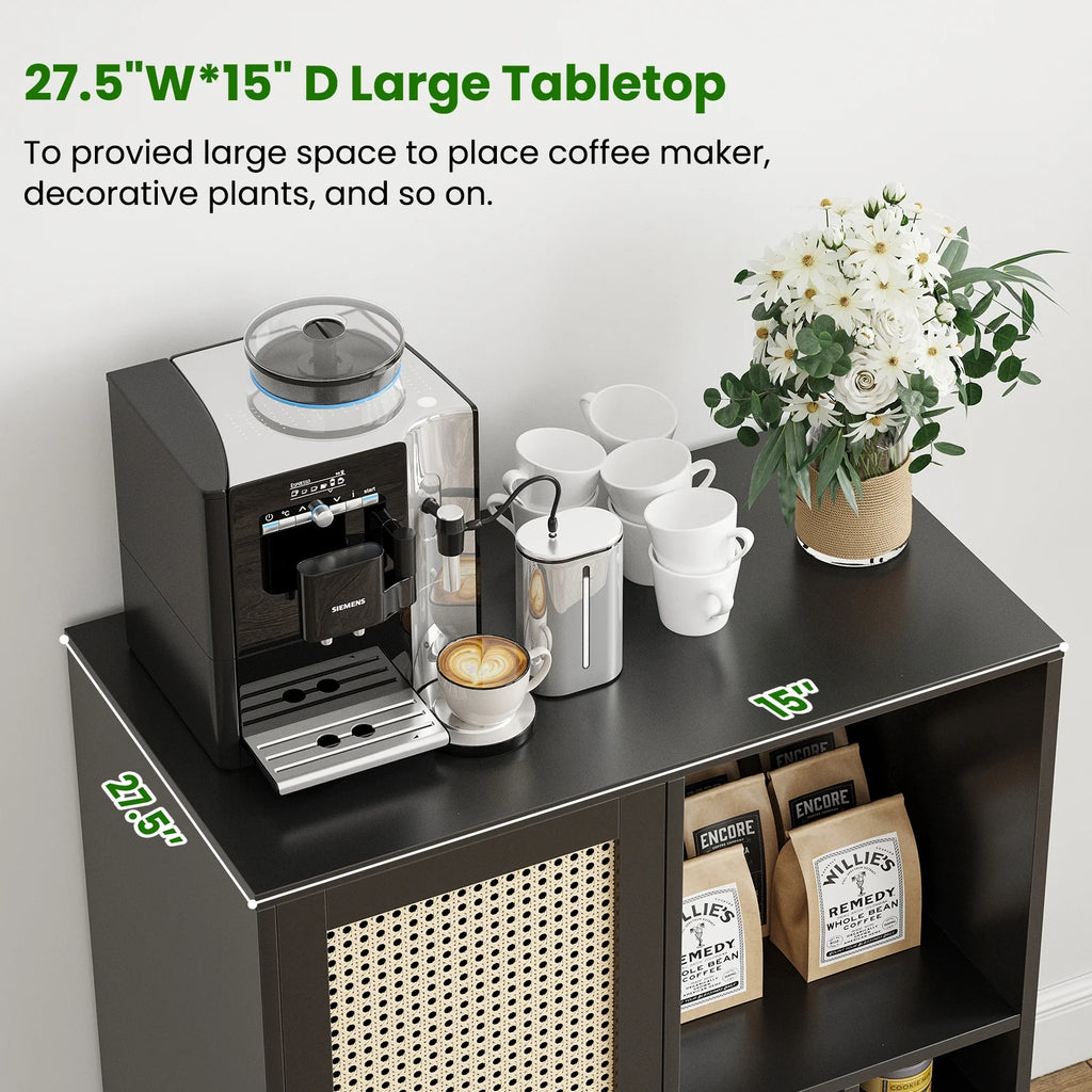 STARY Sideboard Buffet Cabinet, Accent Cabinet with Drawers and Adjustable Shelf for Kitchen, Living Room, Entryway, Nature