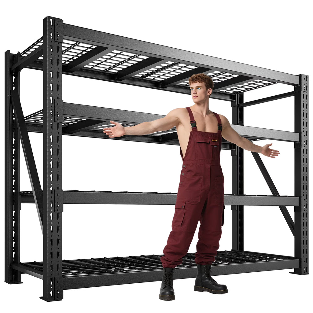 REIBII 11000LBS Heavy Duty Industrial Shelving Unit for Garage Storage,Shop,Warehouse,Basement,Commercial,60"W x 24"D x 72"H