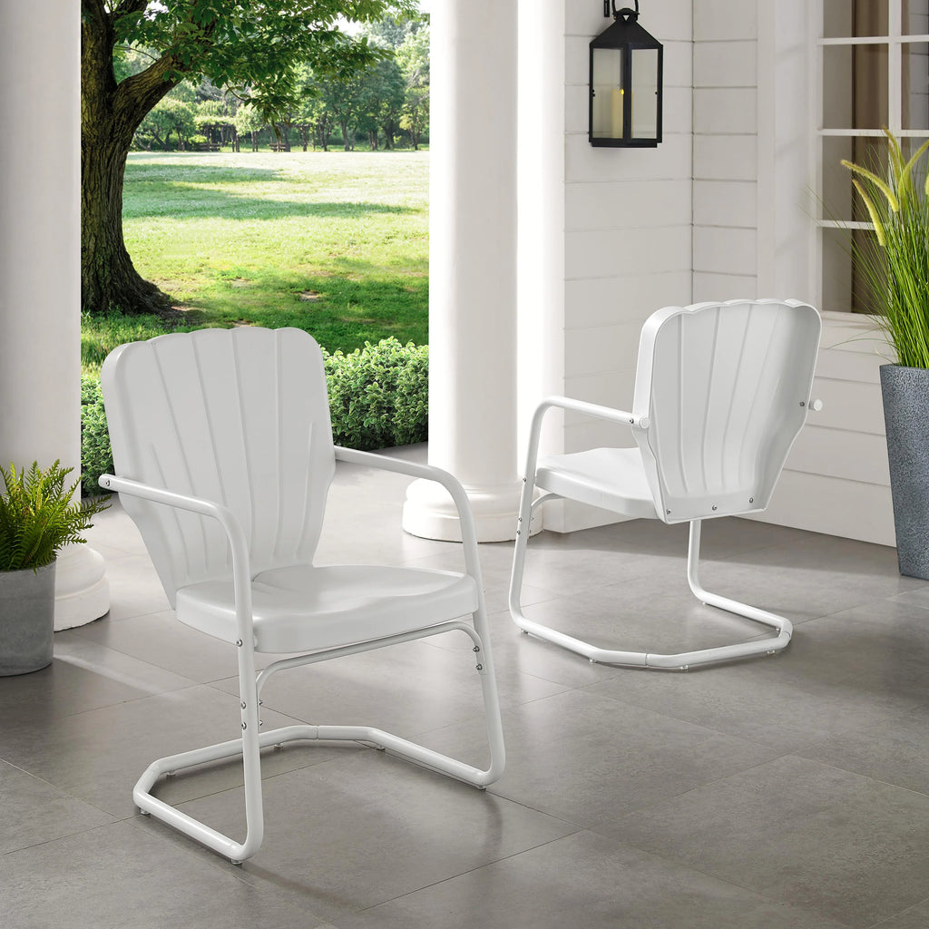 Crosley Ridgeland 2Pc Outdoor Metal Armchair Set - 2 Chairs-Color:Bright Red Gloss