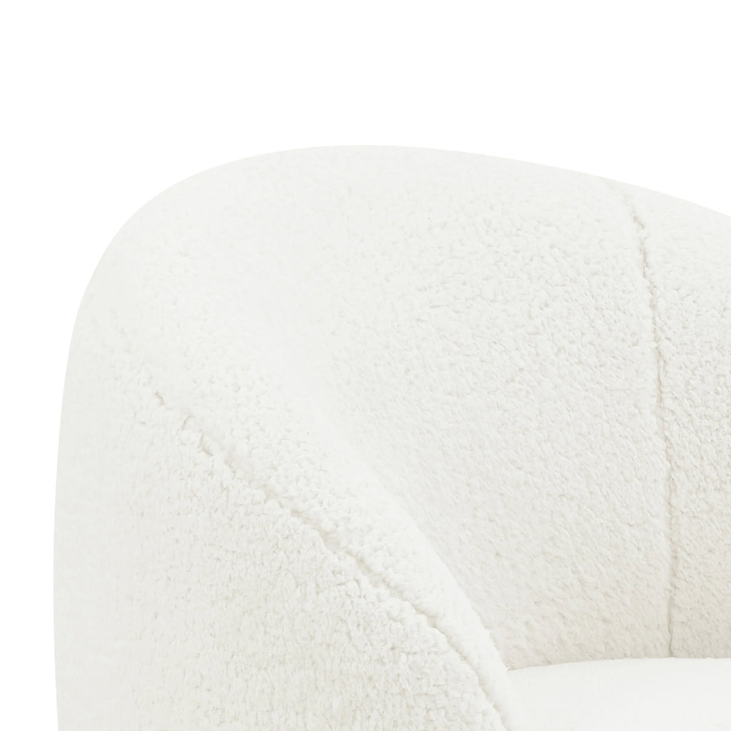 Better Homes & Gardens Mira Kids Swivel Chair, Cream Faux Shearling