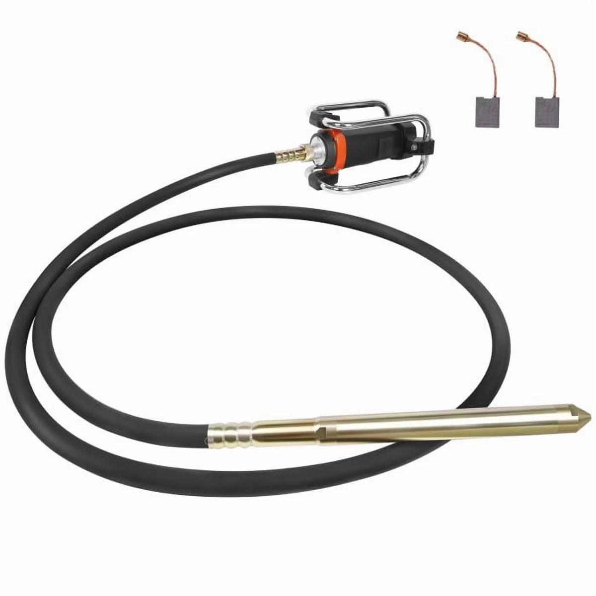 Professional Vibrating Concrete Poker, Stainless Steel & Copper Build, 14.75ft Shaft, for Contractors, Large-Scale Pouring