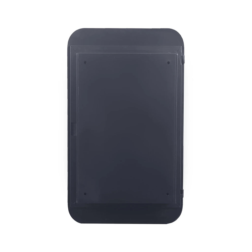 20x30 Inch Recessed Black Metal Medicine Cabinet with Full-Length Mirror - Adjustable Tempered Glass Shelves, Moisture-Resistant Storage, Wall-Mounted Design for Modern & Traditional Bathrooms